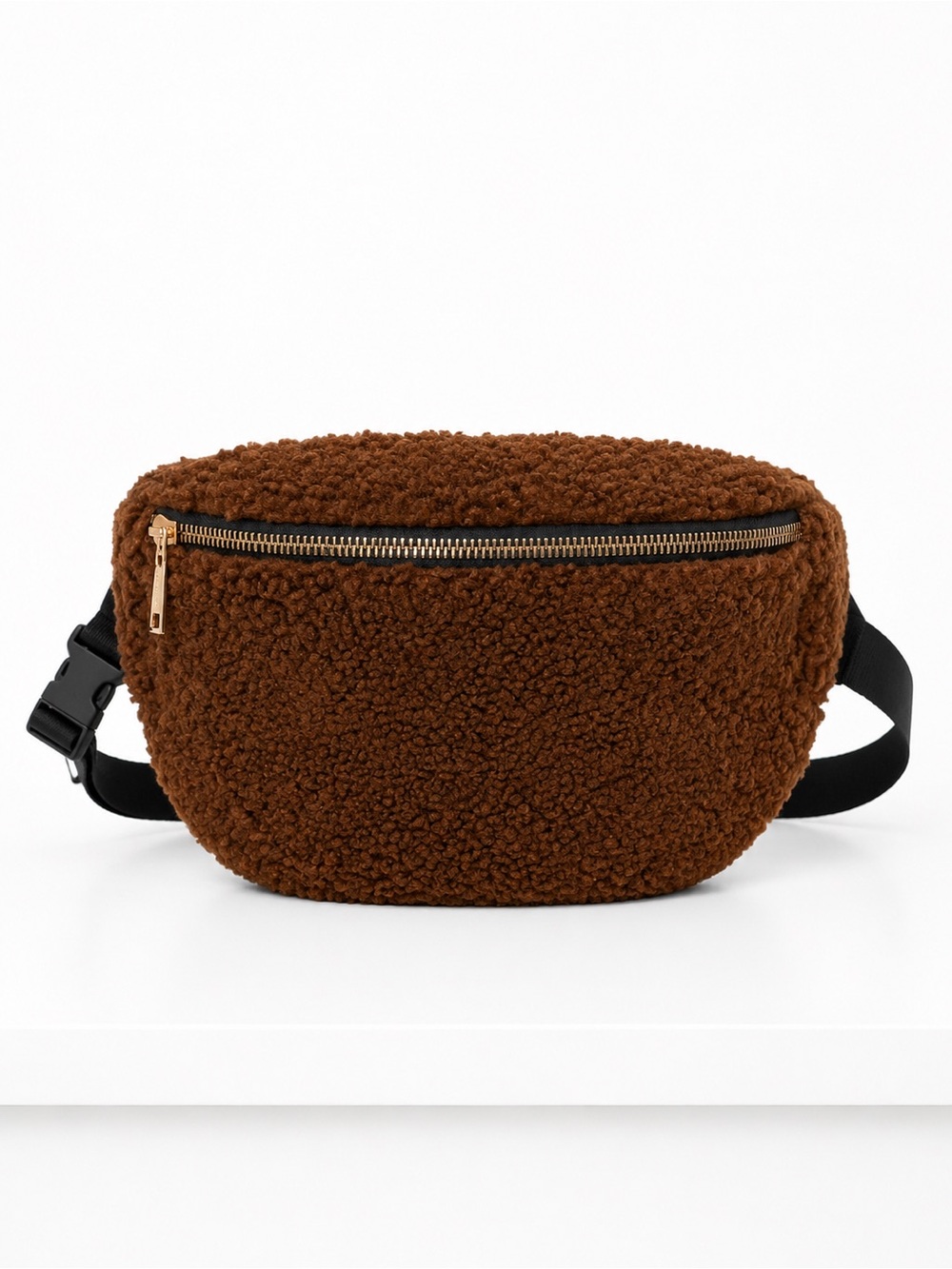 Brown Teddy Sherpa Belt Bag